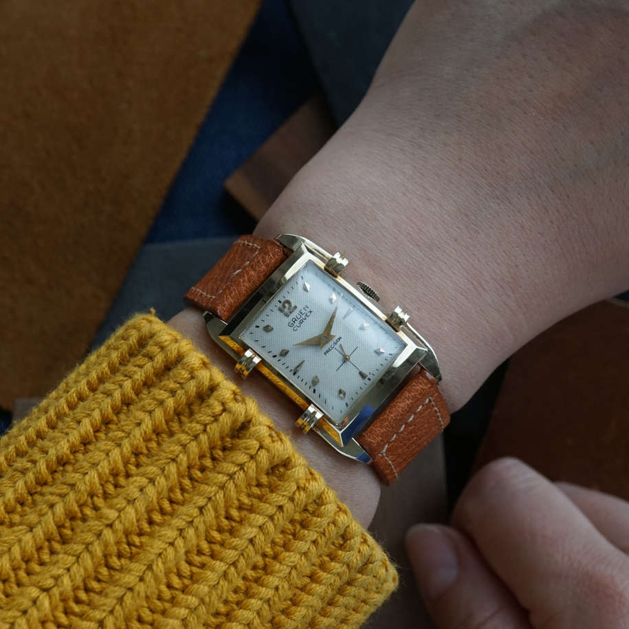 Gruen Vintage MLB All-Star Tank 14k Gold 1950s