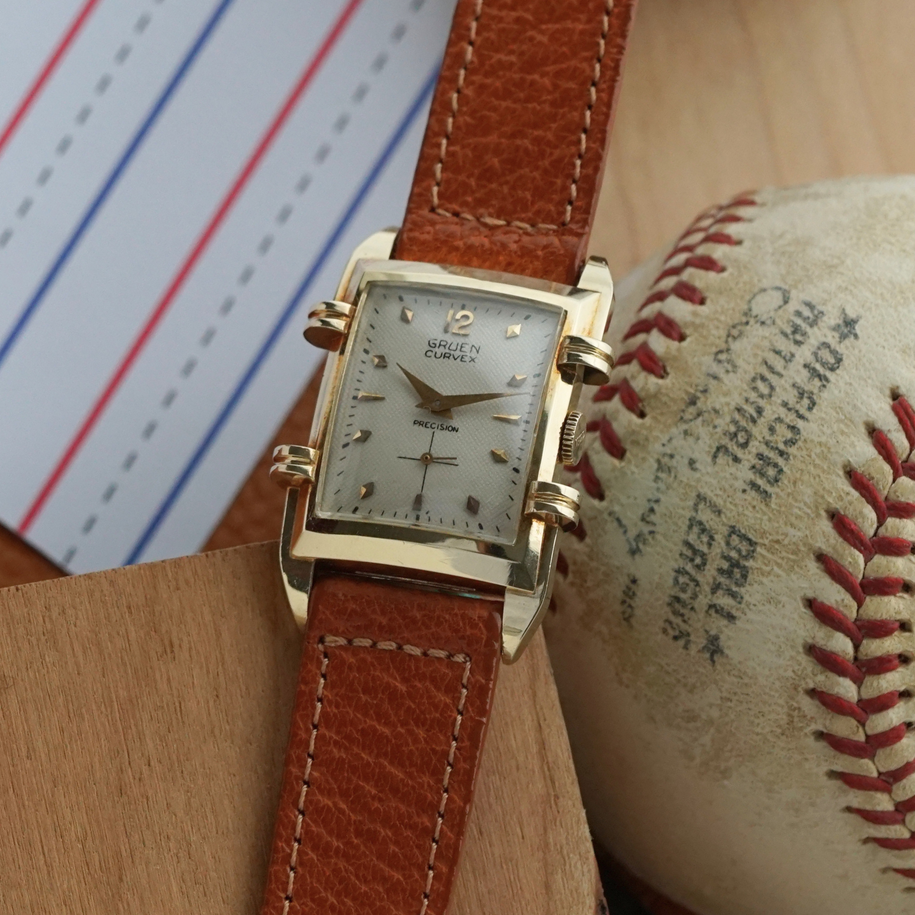 Gruen Vintage MLB All-Star Tank 14k Gold 1950s