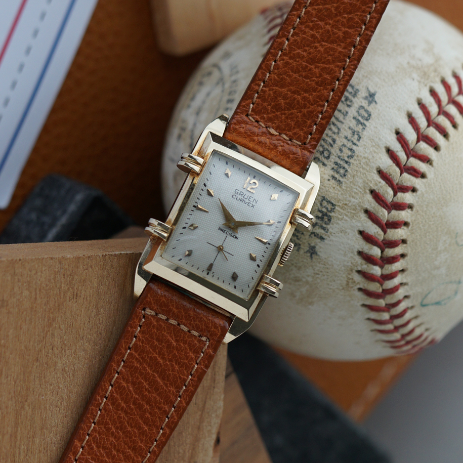 Gruen Vintage MLB All-Star Tank 14k Gold 1950s