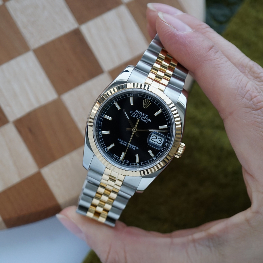 Rolex Datejust 116233 Two Tone Jubilee Black Dial