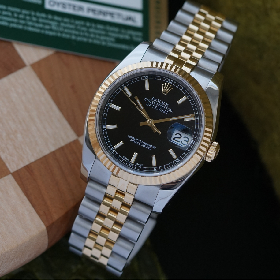 Rolex Datejust 116233 Two Tone Jubilee Black Dial