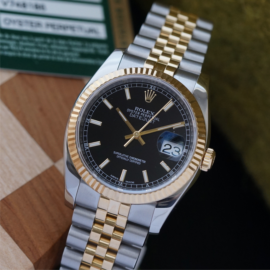 Rolex Datejust 116233 Two Tone Jubilee Black Dial