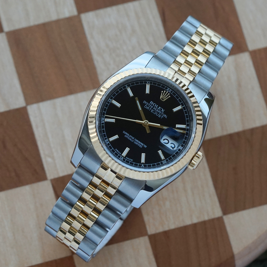 Rolex Datejust 116233 Two Tone Jubilee Black Dial