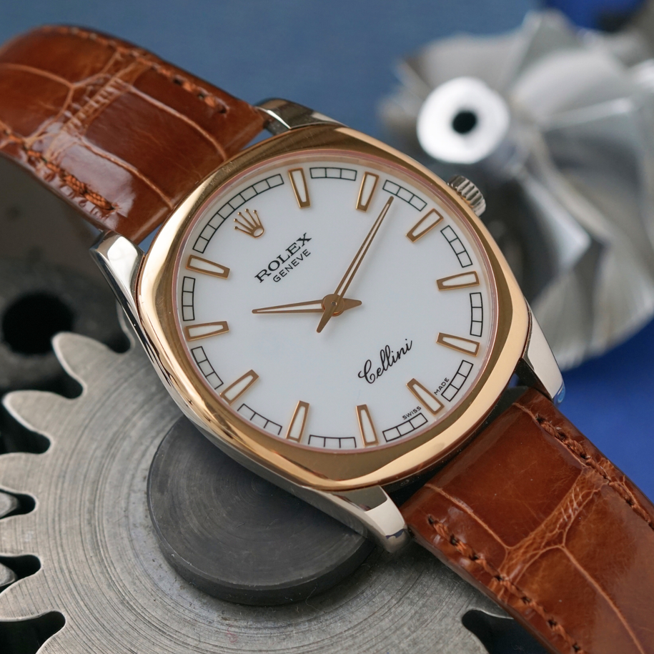 Rolex Cellini Danaos 4243/9 White and Rose Gold 38mm Manual