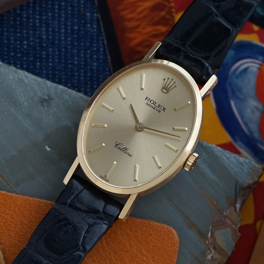 Rolex Vintage Cellini Oval 18k Yellow Gold 1970s
Fabsuisse vintage
Rolex 1981 watch
Rolex 4110 cellini 
Rolex cellini yellow gold
Rolex cellini oval
Rolex 4110 cellini
Rolex ladies cellini
Rolex women cellini
Rolex women watch
Rolex ladies watch
Rolex women yellow gold watch
Rolex yellow gold watch