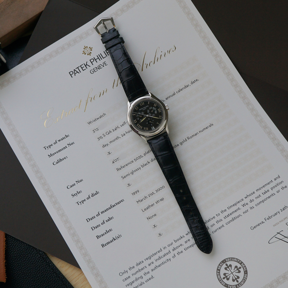 Patek Philippe Annual Calendar 5035 Platinum Archive 1999