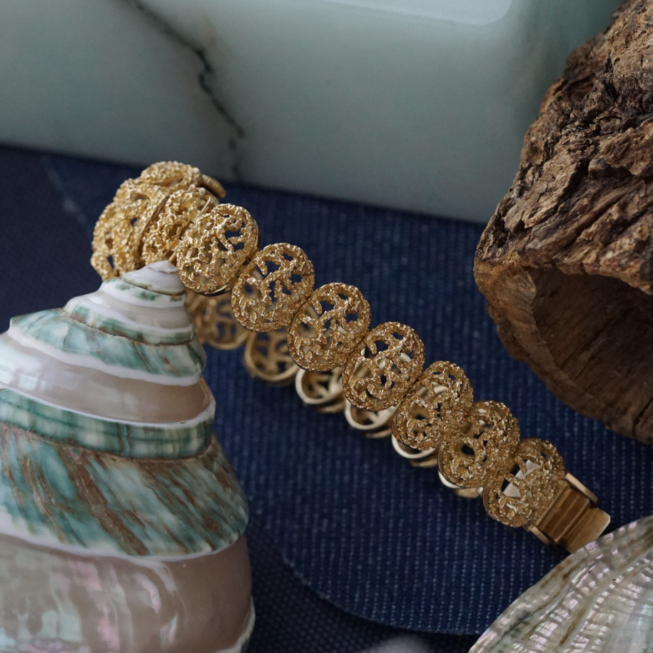 Rolex 1970s Concealed Ladies 14k Gold Cocktail Bracelet Watch