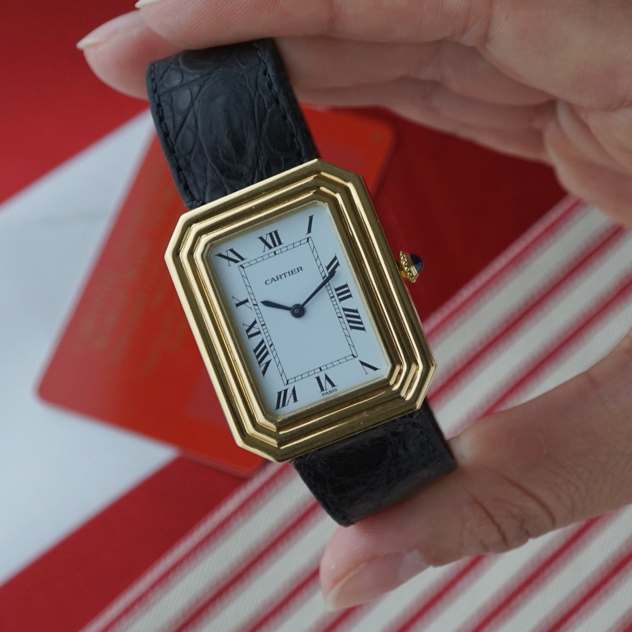 Cartier 1970s Paris Cristallor 18k Yellow Gold "Jumbo" (Ref. 78096) Box |Papers