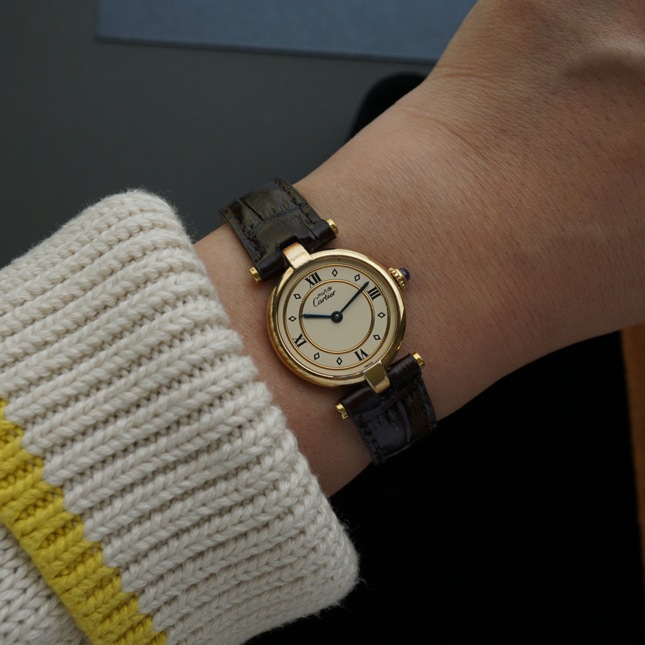 Cartier 1990s Vendome .925 Vermeil Small 24 mm 590004