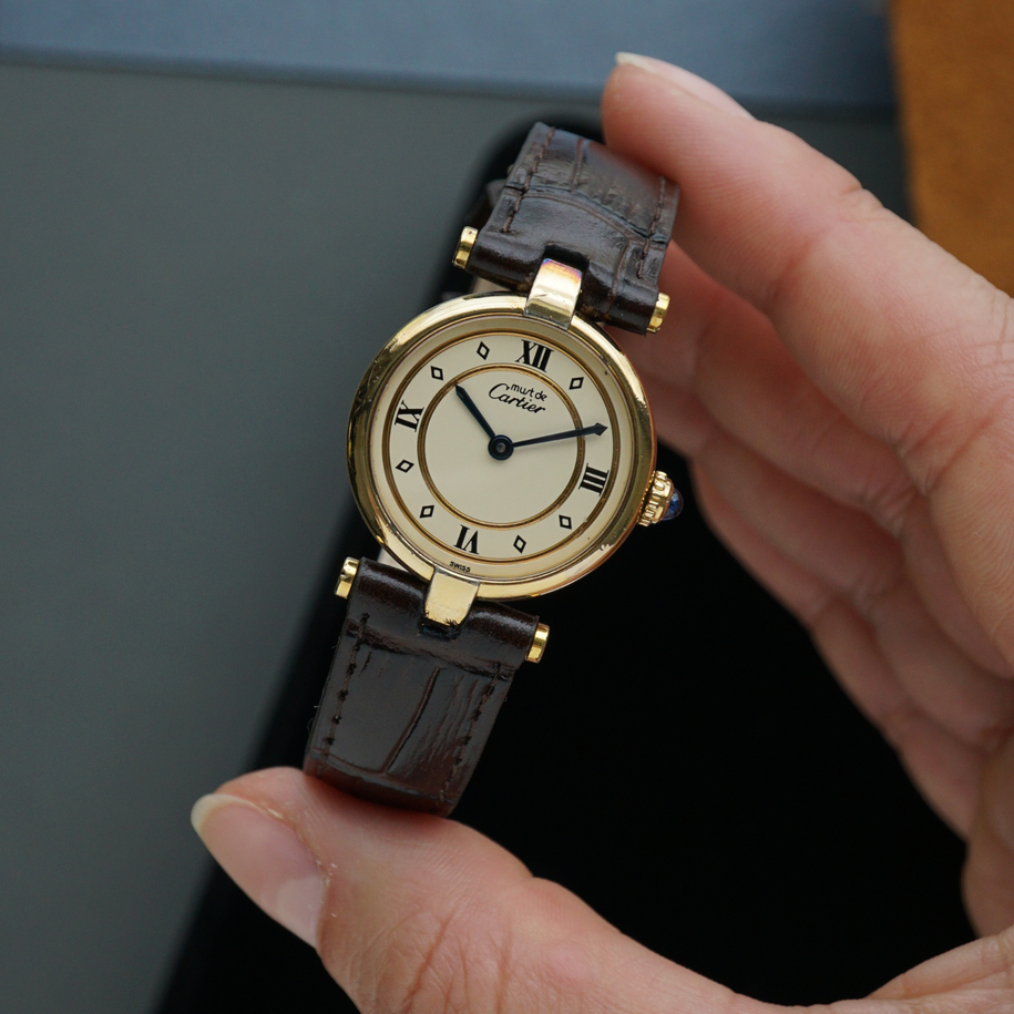 Cartier 1990s Vendome .925 Vermeil Small 24 mm 590004