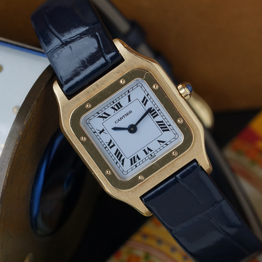 Cartier 1980-90s Santos Dumont Extra Plate White Gold 96053