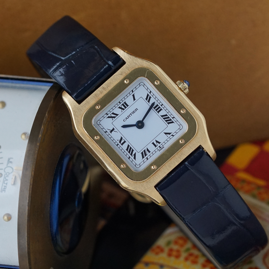 Cartier 1980-90s Santos Dumont Extra Plate White Gold 96053