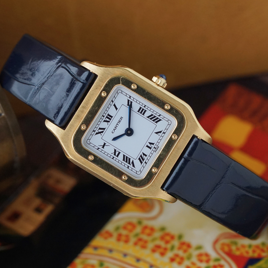 Cartier 1980-90s Santos Dumont Extra Plate White Gold 96053