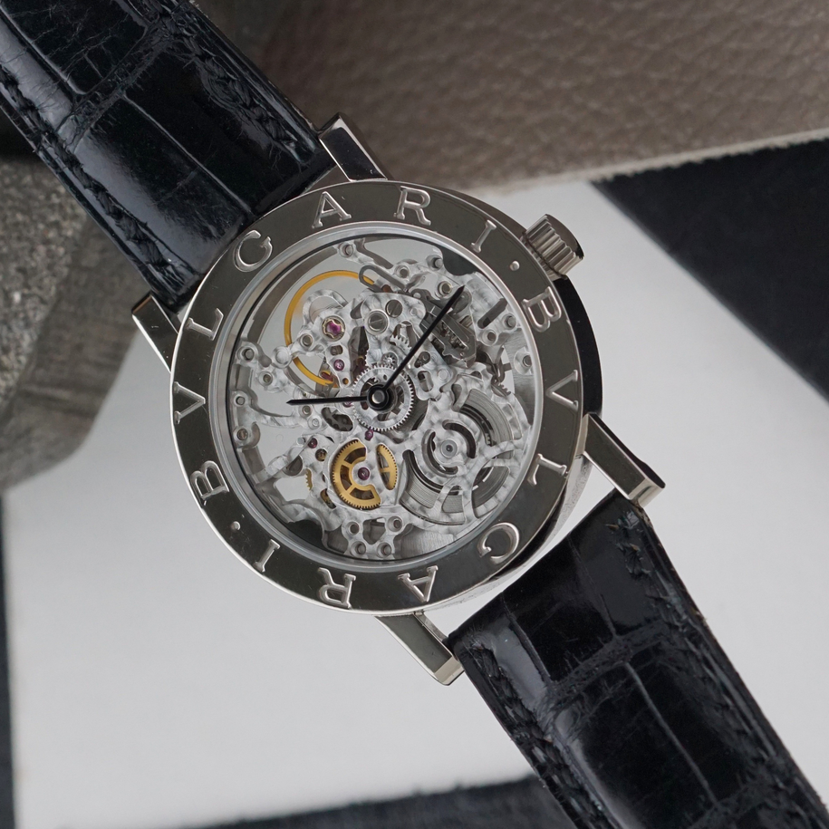 Bulgari Skeleton Automatic White Gold Watch BBW33GLSK