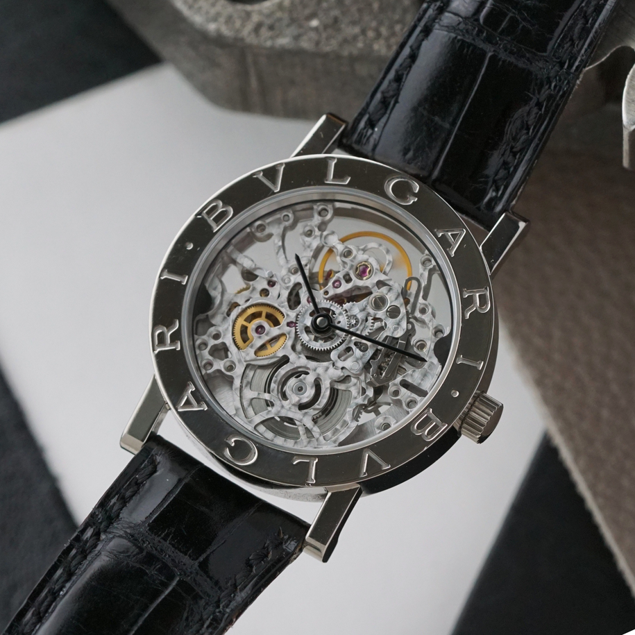 Bulgari Skeleton Automatic White Gold Watch BBW33GLSK