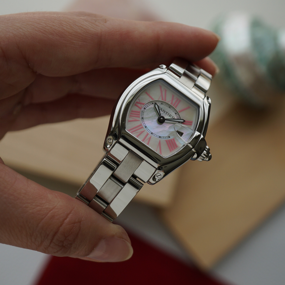 Cartier Roadster Ladies Mother of Pearl Steel W6206006 2000s