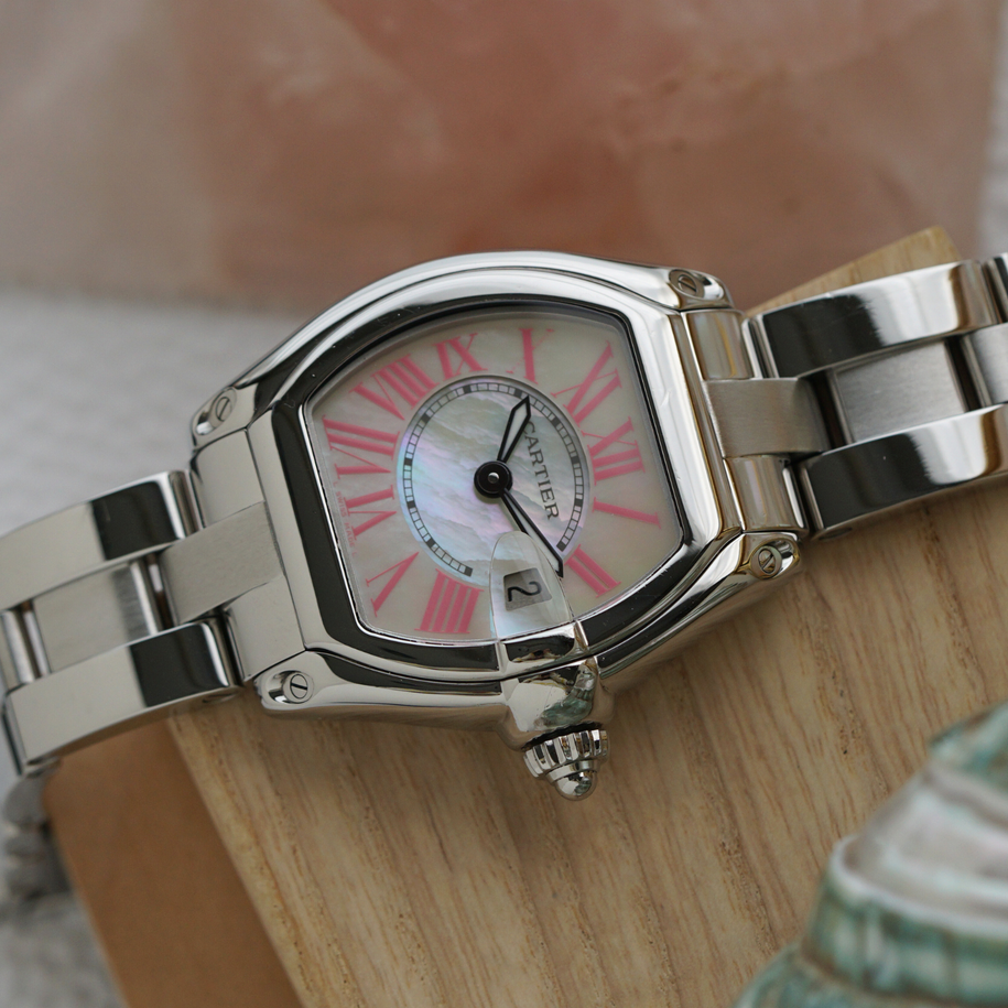 Cartier Roadster Ladies Mother of Pearl Steel W6206006 2000s