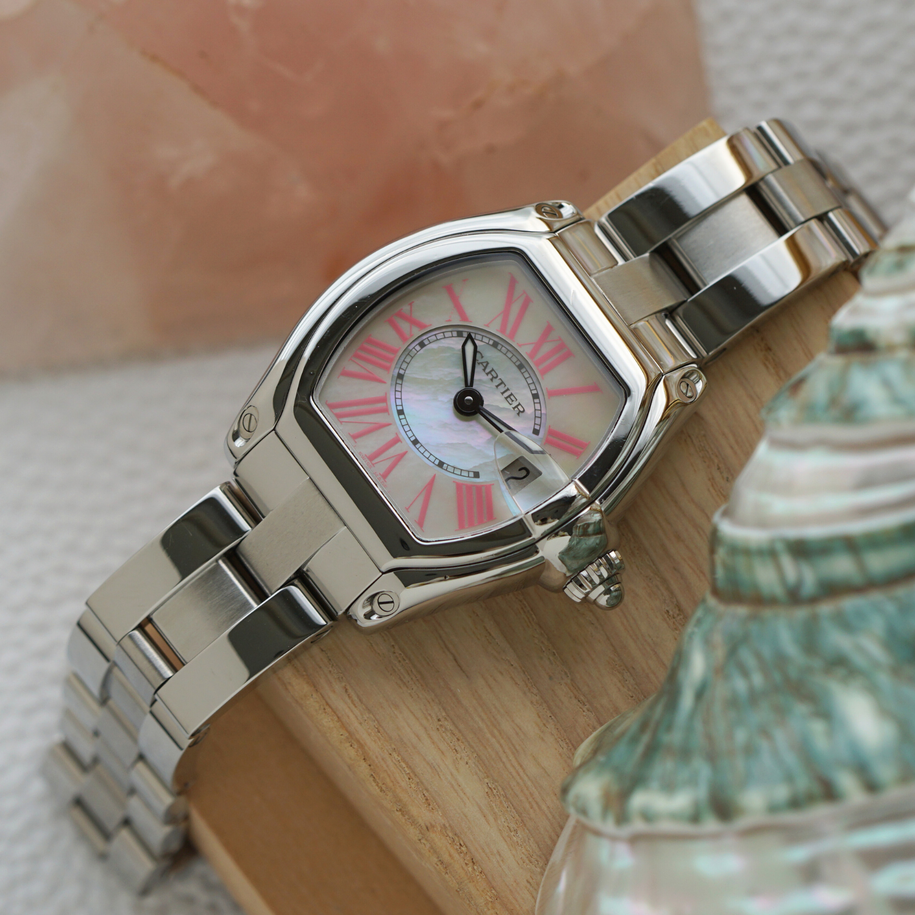 Cartier Roadster Ladies Mother of Pearl Steel W6206006 2000s