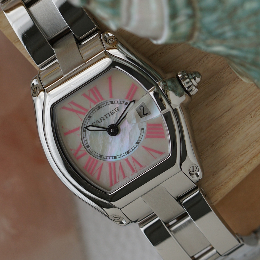 Cartier Roadster Ladies Mother of Pearl Steel W6206006 2000s