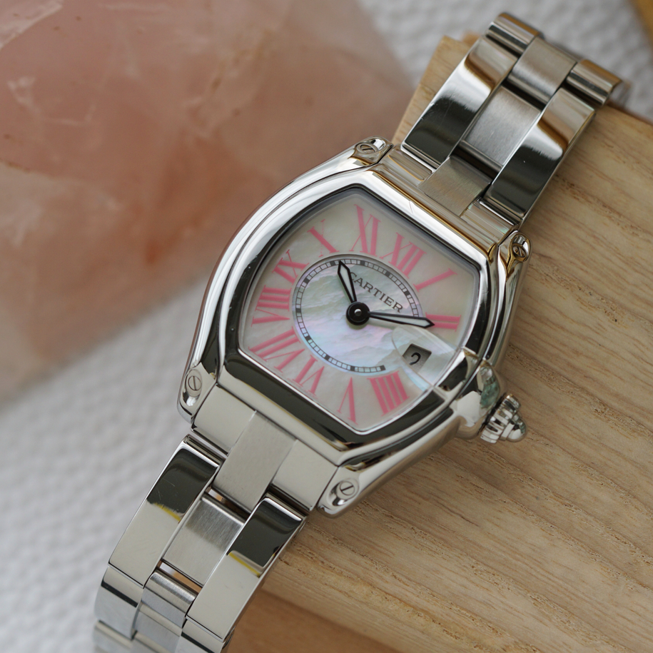 Cartier Roadster Ladies Mother of Pearl Steel W6206006 2000s