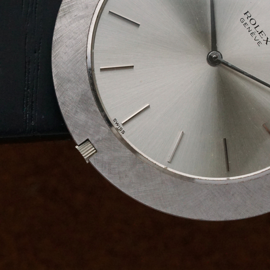 Rolex 1970s Cellini 3608 Pocket Watch 18k White Gold Manual Wind