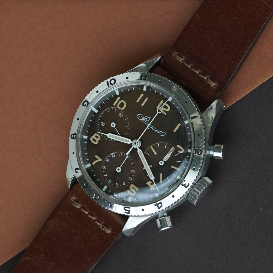 Vintage Breguet Type XX Big Eye Chronograph Flyback Stainless Steel, Circa 1960s