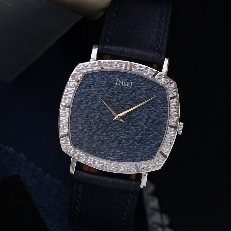 Piaget 1970s Bark Cushion White Gold 12421A6