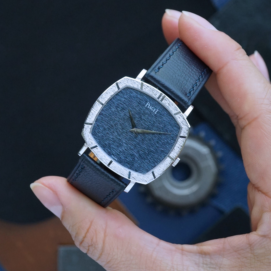 Piaget 1970s Bark Cushion White Gold 12421A6