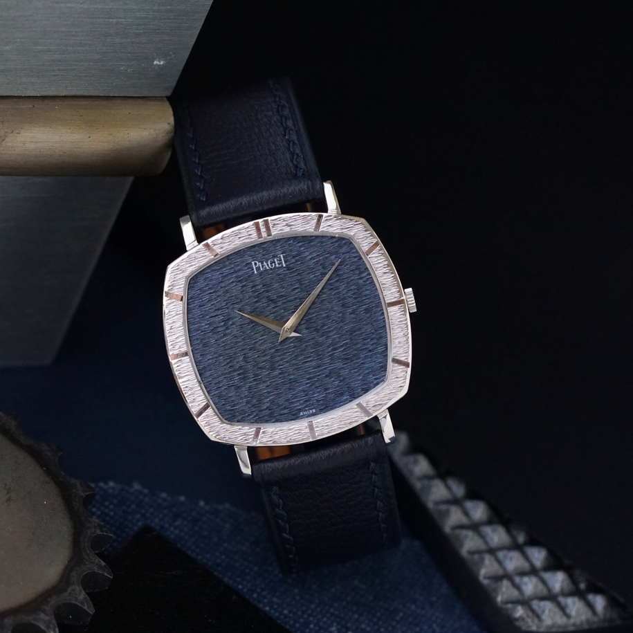 Piaget 1970s Bark Cushion White Gold 12421A6