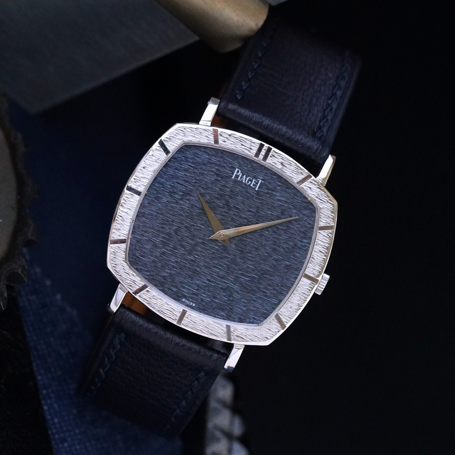 Piaget 1970s Bark Cushion White Gold 12421A6