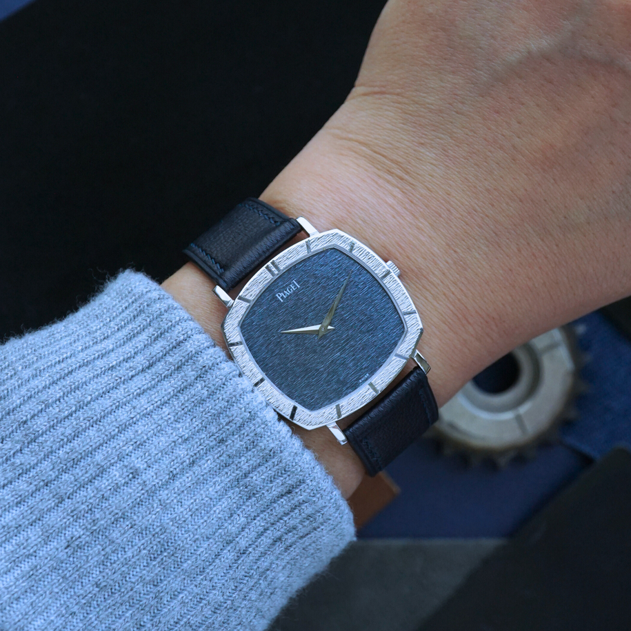 Piaget 1970s Bark Cushion White Gold 12421A6