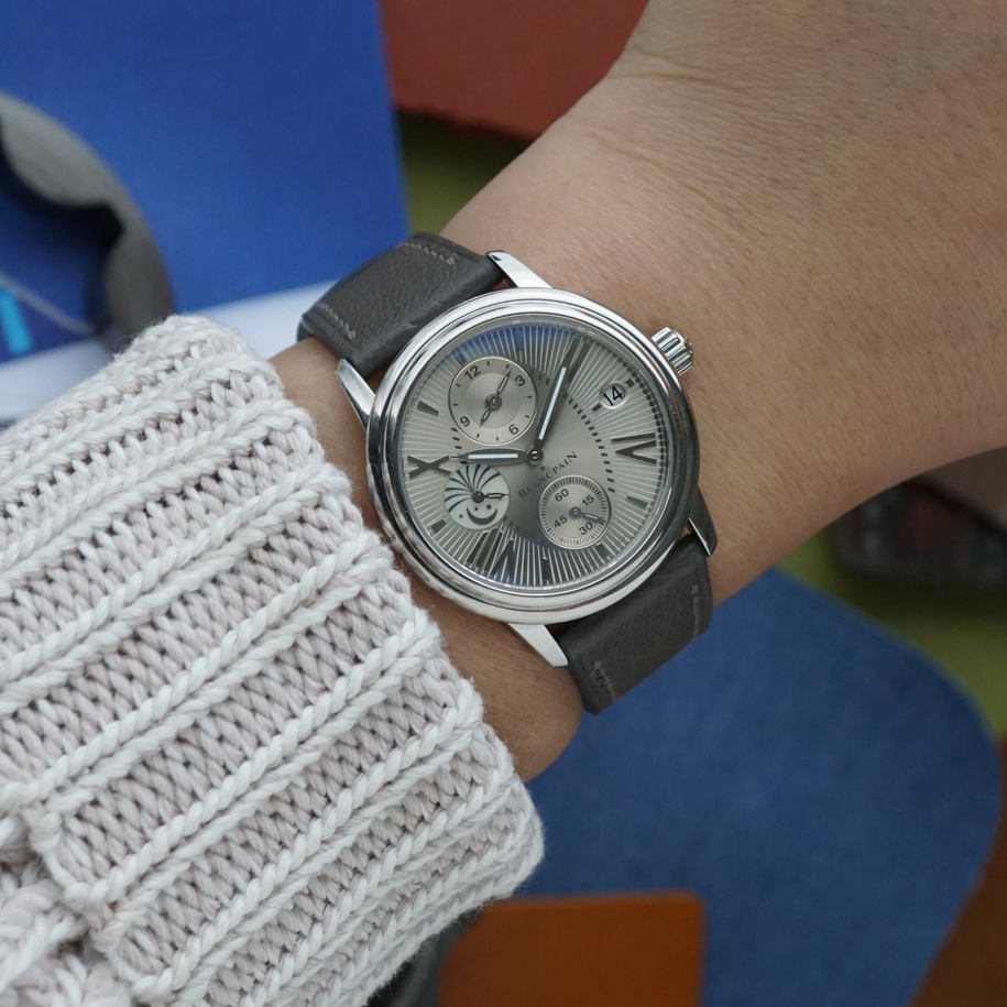 Blancpain Dual Time Zone Moonphase Steel 34mm 3760-1136-52B  Automatic