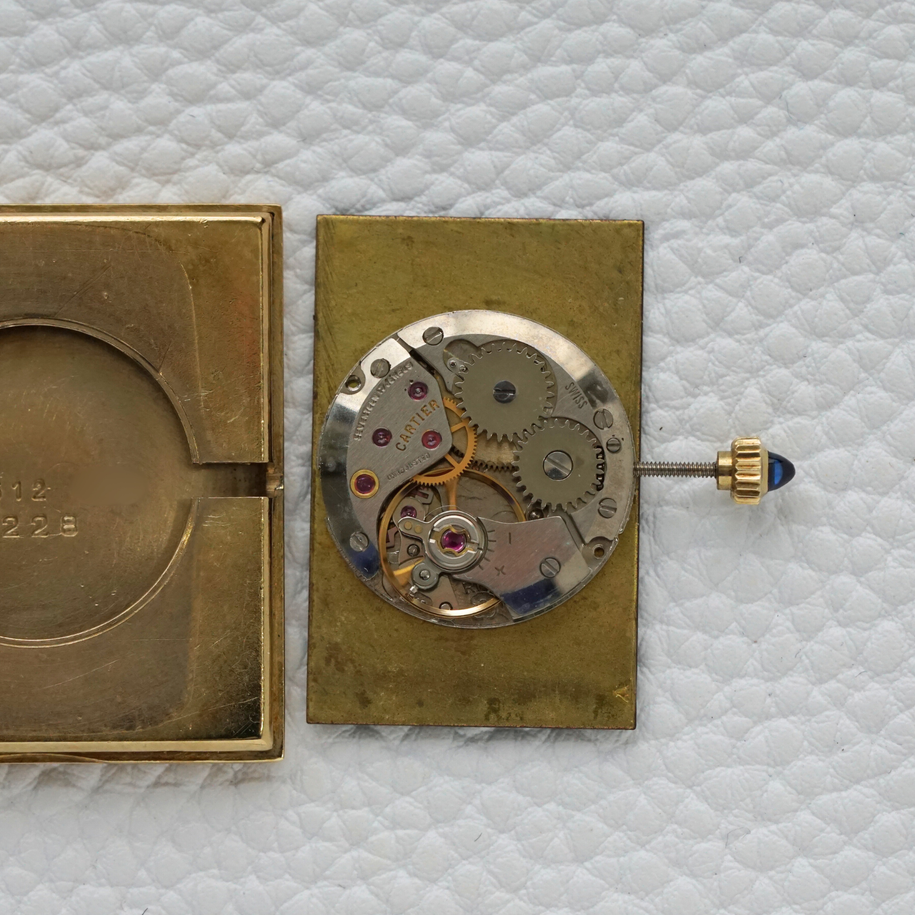 Cartier 1970s Jumbo Stepped Tank Brown Dial London Ref. 471 Gold-Plated 28mm