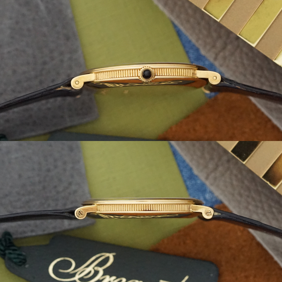 Breguet 1990s Classique Guilloche Automatic Ultra Thin 18k Yellow Gold 32mm