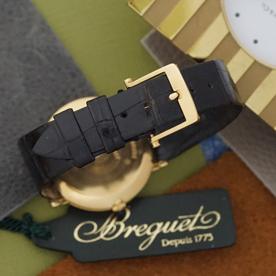 Breguet 1990s Classique Guilloche Automatic Ultra Thin 18k Yellow Gold 32mm