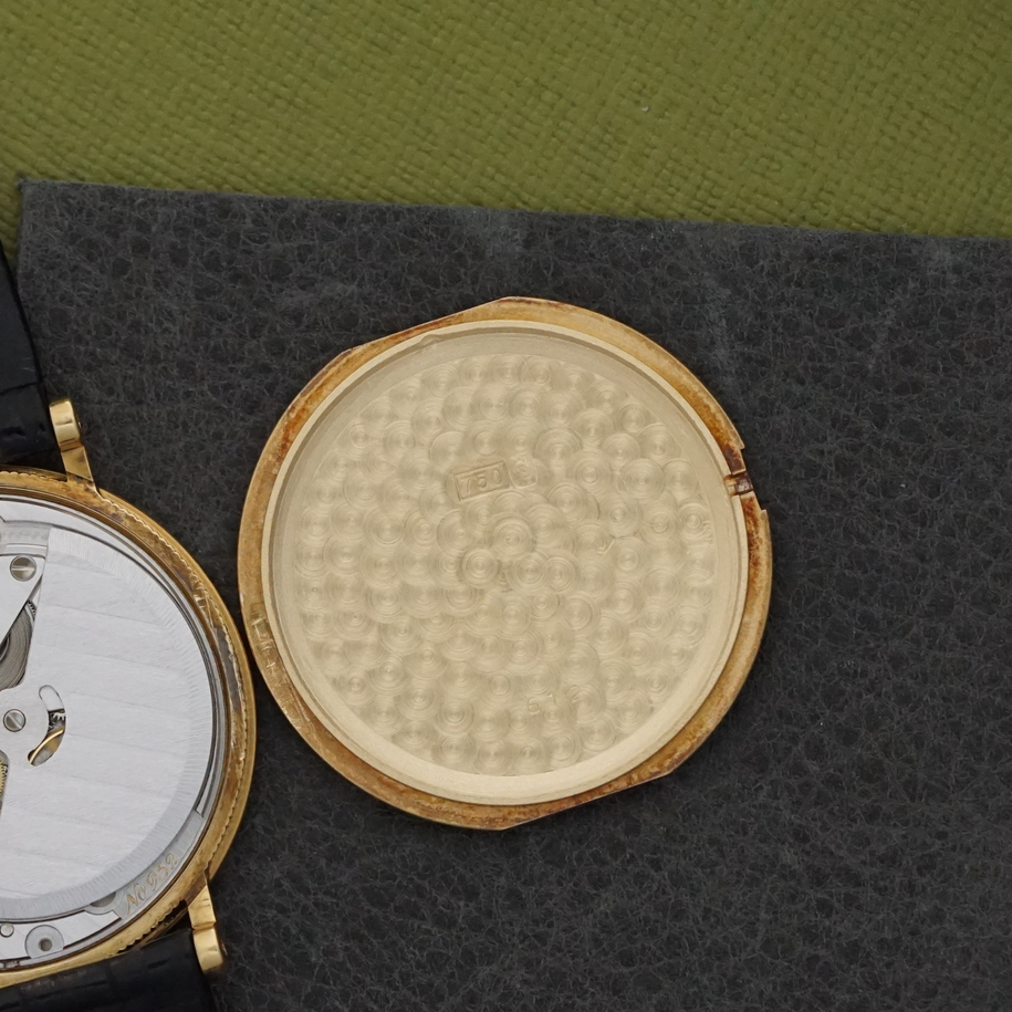 Breguet 1990s Classique Guilloche Automatic Ultra Thin 18k Yellow Gold 32mm