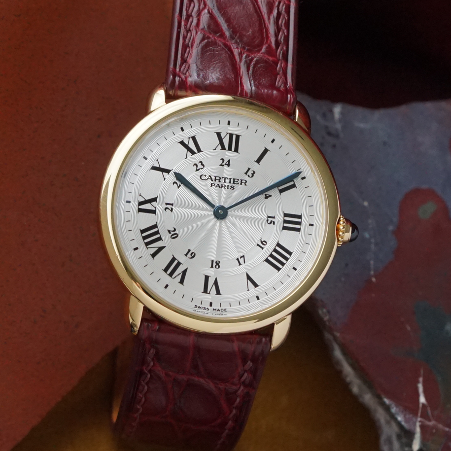 Cartier 1990s Ronde Louis CPCP Paris Mécanique W1527951 Yellow Gold 32mm