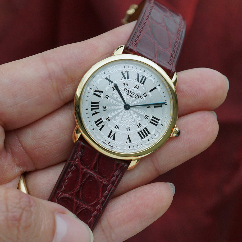 Cartier 1990s Ronde Louis CPCP Paris Mécanique W1527951 Yellow Gold 32mm