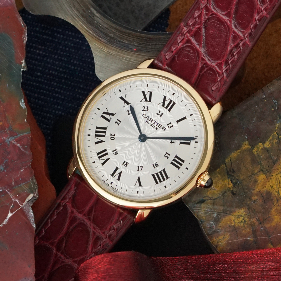 Cartier 1990s Ronde Louis CPCP Paris Mécanique W1527951 Yellow Gold 32mm