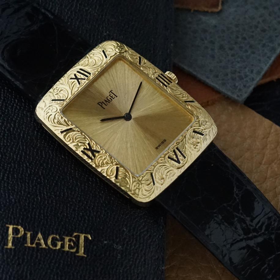 Piaget 1970s Ultra-Thin Ref. 9687 Decorated 18k Yellow Gold