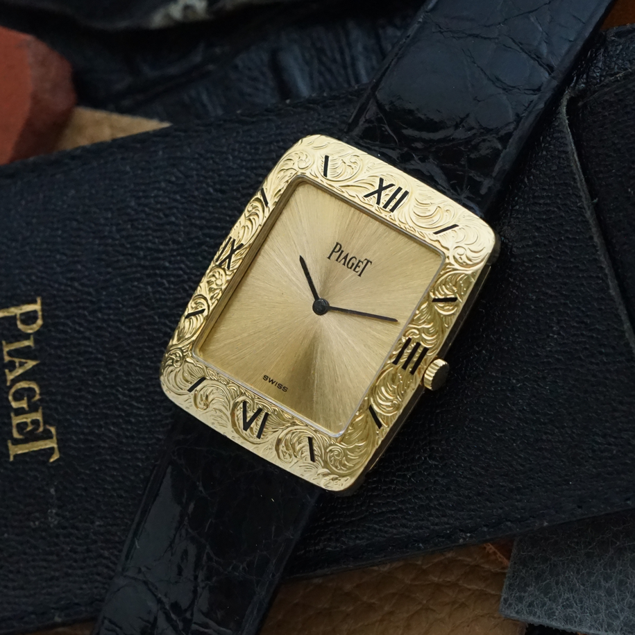 Piaget 1970s Ultra-Thin Ref. 9687 Decorated 18k Yellow Gold