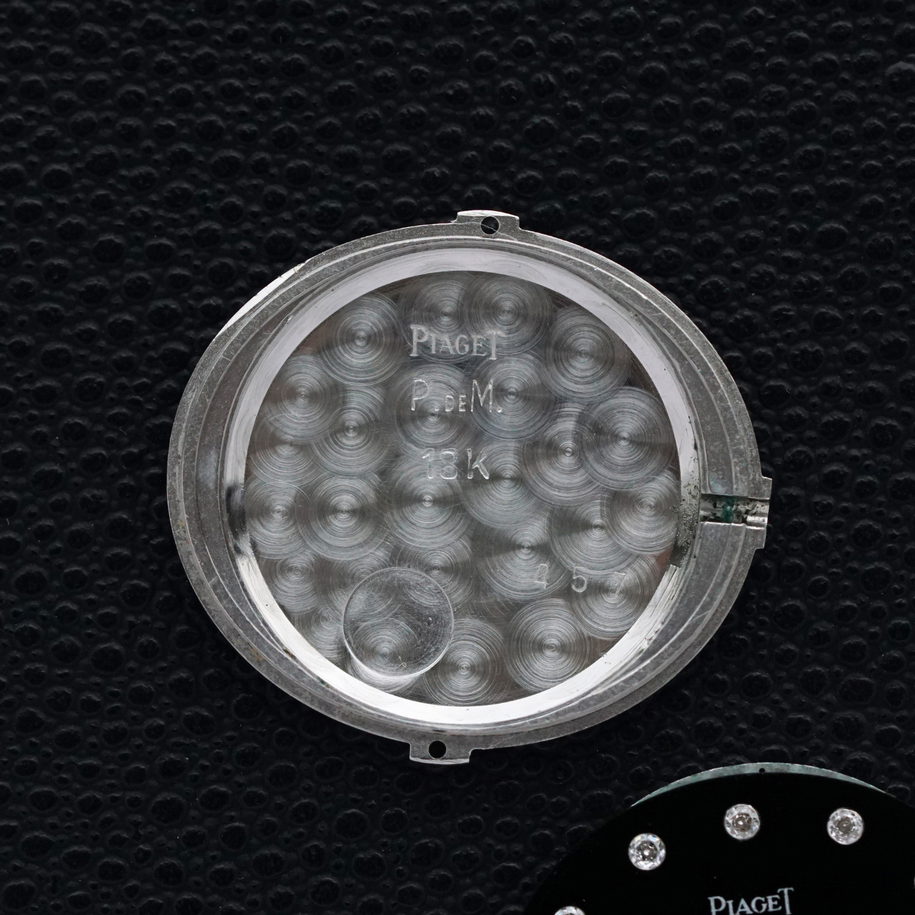 Piaget 1970s Onyx Diamond 9802D Belt Buckle 18k White Gold