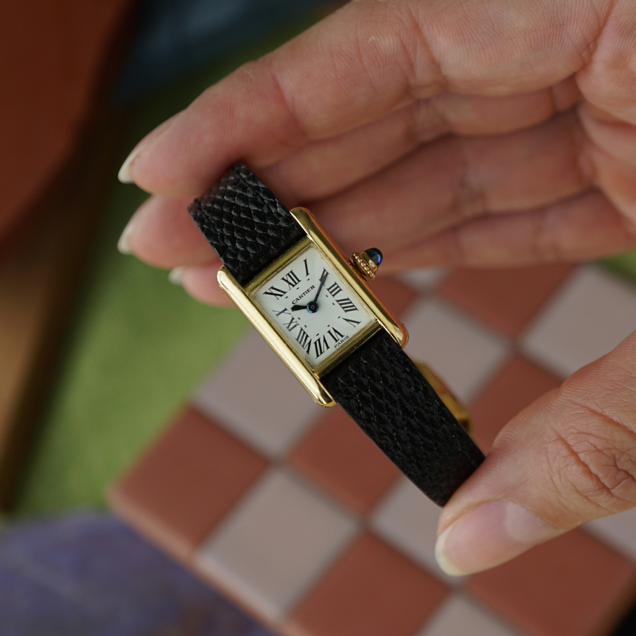 Cartier 1960s Vintage Mini Tank Louis 18k Yellow Gold 15mm