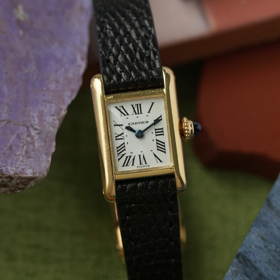 Cartier 1960s Vintage Mini Tank Louis 18k Yellow Gold 15mm