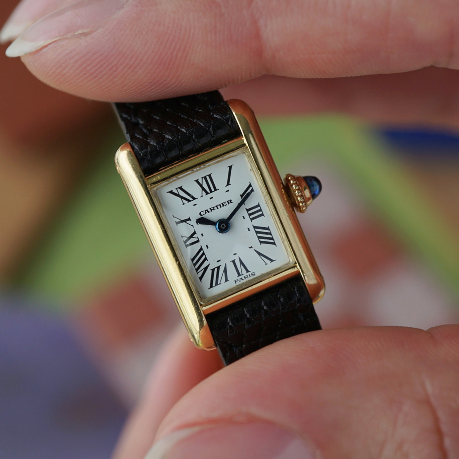 Cartier 1960s Vintage Mini Tank Louis 18k Yellow Gold 15mm