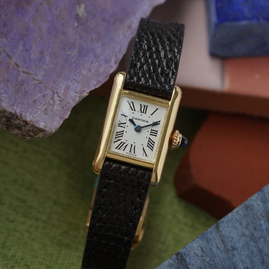 Cartier 1960s Vintage Mini Tank Louis 18k Yellow Gold 15mm