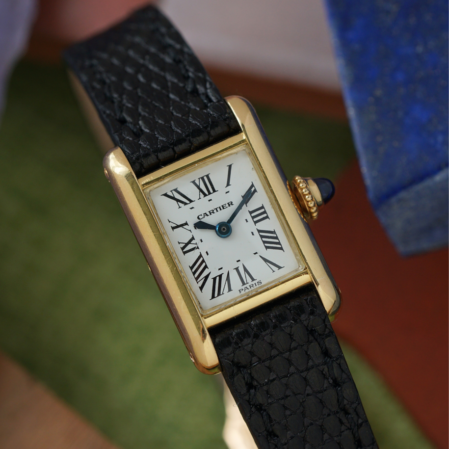 Cartier 1960s Vintage Mini Tank Louis 18k Yellow Gold 15mm