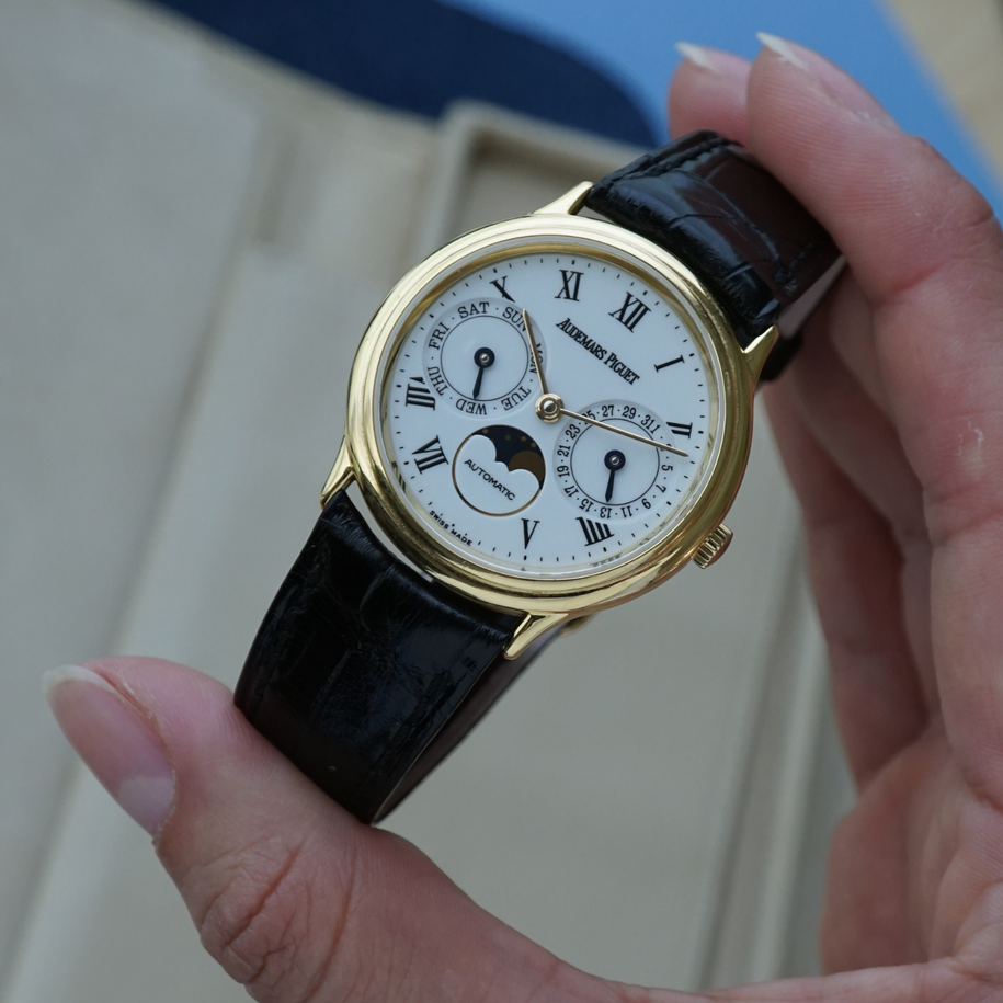 Audemars Piguet 1980s Day Date Moonphase 33mm 25589BA Yellow Gold | Box