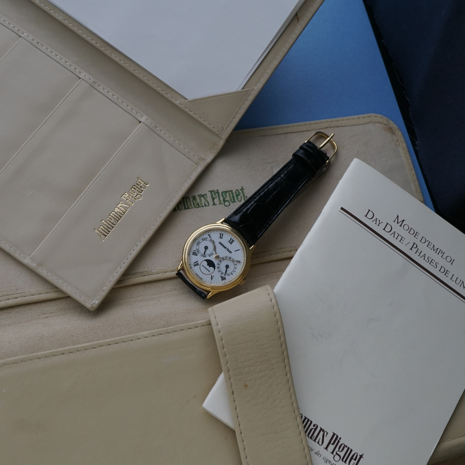 Audemars Piguet 1980s Day Date Moonphase 33mm 25589BA Yellow Gold | Box