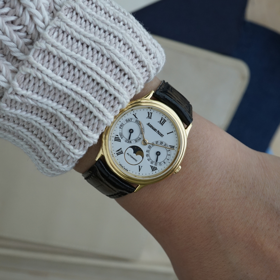 Audemars Piguet 1980s Day Date Moonphase 33mm 25589BA Yellow Gold | Box